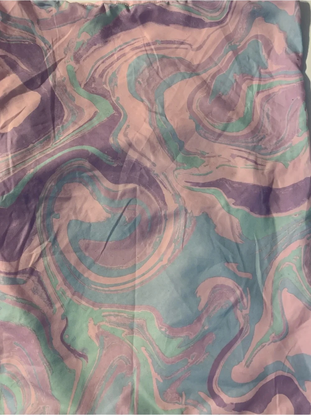 Y2K Pastal Pink Purple Swirl Marble Satin Pillowcase Standard Size Envelope Clos